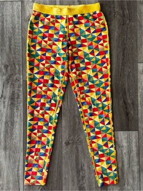 Ethika Women’s Tights SMALL Mid-Rise Full Length Stretch Multicolor Geometric